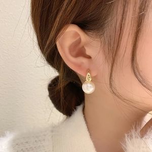 Gold Pearl Drop Earring